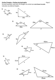 Basic instructions for the worksheets. Similar Triangles Worksheet Teaching Resources
