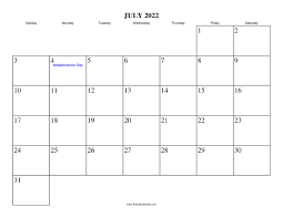 July 2022 Calendar