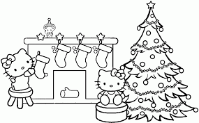 And printable hello kitty coloring pages present her in many lifetime scenes and interesting adventures followed by children all over the world. Christmas Coloring Pages Hello Kitty Decoration Fireplace With Coloring Home