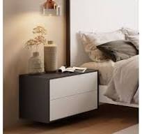 Mesita de noche de diseño moderno con dos cajones DS277NR