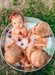 A breast milk bath is simply a mixture of breast milk and the baby's bathing water which is eventually used to soak the baby in a bathtub and clean the infant the usual way. How To Create A Milk Bath Photo For Baby Hello Quadruplets