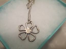 Tiffany Co Silver Pink Hibiscus Flower Necklace 16 And Ring Lot Necklace Flower Necklace Tiffany Co Necklace