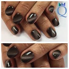 shortnails gelnails nails brown cateye kurzenagel gelnagel nagel braun cateyegel nagelstudio mohlin nailqueen janine nagel gelnagel nagelideen