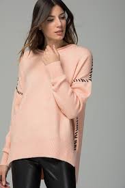 Kadin Pudra Bisiklet Yaka Yanlari Ve Omuzlari Dikisli Triko Kazak Sateen Trendyol Moda Stilleri Triko Trendler