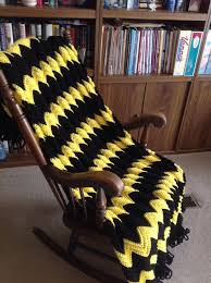 Black And White Chevron Crochet Blanket Black Yellow Striped Chevron Afghan Throw Blanket Hand Etsy Chevron Afghan Yellow Stripes Afghan Throw Blanket