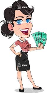 Woman holding money cartoons stock illustrations Simple Style Cartoon Of A Office Girl 112 Illustrations Holding Money Graphicmama