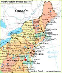The northeastern united states is a geographical region of the united states bordered to the north by canada, to the east by the atlantic ocean, to the south dutch: Map Of Northeastern United States
