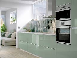 Bottom Cabinets Slate Blue Color Instead Of Green But Same Density Top Cabinets White Cuisine Verte Cuisine Ikea Fixation Meuble Haut Cuisine