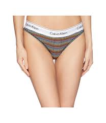 Calvin Klein Underwear Womens Modern Cotton Bikini Prism Stripe Print Black X Small