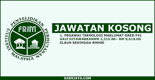 Institut penyelidikan perhutanan malaysia (frim). Jawatan Kosong Terkini Di Frim Permohonan Secara Online