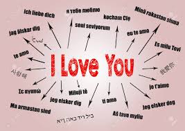 i love you concept chart with text in different languages communication