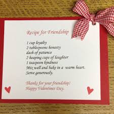 Friendship Recipe Friendship Recipe Happy Valentines Day Happy Valentine