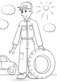 In machinery and vehicles you will find ships coloring pages, as well as others. Car Mechanic Coloring Page Free Printable Coloring Pages For Kids