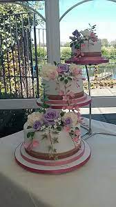3 Separate Tier Wedding Cake With Flowers Wedding Cake Stands Wedding Sheet Cakes Wedding Cakes With Flowers