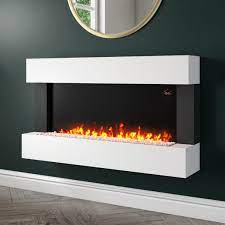 ( 4.2 ) out of 5 stars 80 ratings , based on 80 reviews current price $209.95 $ 209. Amberglo White Wall Mounted Electric Fireplace Suite With Logs Crystal Fuel Beds Agl018 Appliances Direct
