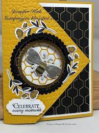 Stamping With Jen Kylie S Demonstrator Training February Blog Hop Stamping With Jen Peek A Boo Bees Bee Cards Fun Fold Cards Happy Cards