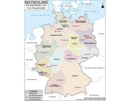 Sie können die bundesländer in einer deutschlandkarte den markierten bereichen zuordnen. Buy Federal Countries Germany Map Provinces And Their Capitals
