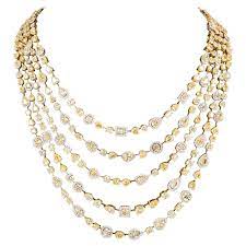 Incredible Multi Shape Yellow And White Diamond Necklace 1stdibs Com White Diamond Necklace Yellow Diamond Jewelry Silver Ring Designs