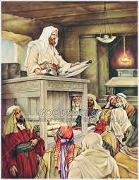 Jesús enseña en la Sinagoga