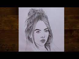 Pencil Sketch Of Billie Ellish Billie Ellish Drawing How To Draw A Cute Girl For Beginners Youtube Pencil Sketch Drawings Drawing Tutorial