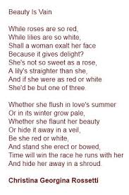 Beauty Is Vain By Christian Georgina Rossetti Christina Rossetti Beauty Words