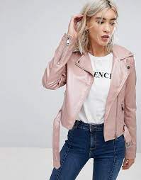 Urban Bliss Patent Biker Jacket Pink Jacket Outfit Outfits Leather Jacket Outfits