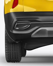 Download Crossover Suv Mockup Back View In Vehicle Mockups On Yellow Images Object Mockups PSD Mockup Templates
