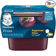 Amazon Com Gerber Purees 1st Foods Prune Baby Food Tubs 2 Ounce Tub 2 Count Pack Of 8 Everything Else