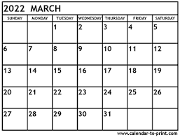 April 2022 Calendar Printable