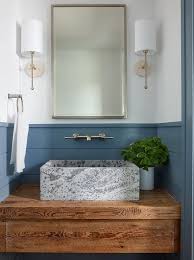 Gray Marble Vessel Sink In Powder Room
