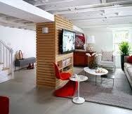 Image Result For Finishing Basement Layout Hiding Furnace In Middle Modern Basement Basement Remodeling Unfinished Basement Ceiling