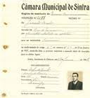 Registo de matricula de carroceiro de 2 ou mais animais em nome de Jacinto  Bento, morador em Rio de Mouro, com o nº de inscrição 2177.