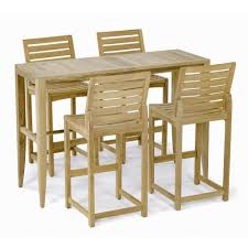 Rectangular Somerset Side Teak Barstool Set Westminster Teak Teak Patio Furniture Westminster Teak Outdoor Bar Furniture