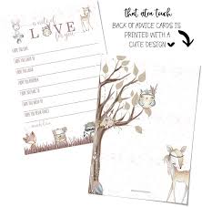 Buy Girls Woodland Wishes For Baby Shower Activity 25 Pack Advice And Wish Cards Wishing Well Birthday Memory Ideas Sprinkle Pink Rustic Forest Animal Event Supply 5x7 Size Paper Clever Party