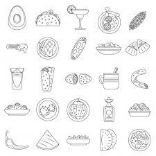Healthy Mexican Food Icon Set Premium Vector Premium Vector Freepik Vector Food Menu Icon Restaurant Healthy Mexican Recipes Food Icons Healthy Mexican