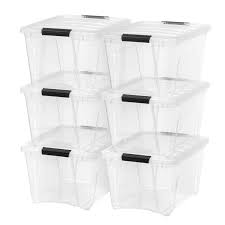 Iris Usa 32 Qt Clear Plastic Storage Box With Latches 6 Pack Walmart Com In 2021 Plastic Box Storage Plastic Storage Bins Storage Bins