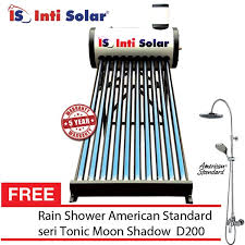Alat satu ini bisa beroperasi dengan menggunakan energi listrik yang akan menghasilkan panas. Jual Intisolar Paket Solar Water Heater Tenaga Surya Matahari Tanpa Listrik Kap 100 Liter Untuk 2 5 Orang Di Lapak Kamarmandiku Bukalapak