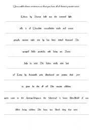Unscramble Passive Voice Sentences Unscramble Words Grammar And Vocabulary Esl Lesson Plans