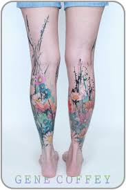She Was Forever Standing Amidst Wildflowers Artist Gene Coffey Www Gmcoffey Com Leg Tattoos Flower Leg Tattoos Tattoos