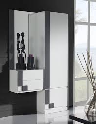 Vestiaire D Entree Lina Coloris Blanc Et Gris Cendre Vestiaire Entree Meuble Entree Meuble Entree Design