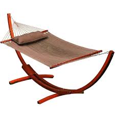 This diy hammock stand is easy to build using 4x4 wood with full instructions, video tutorial and plans. Algoma 11 Ft Caribbean Polyester Rope Hammock With Wooden Arc Stand 67104914sp The Home Depot