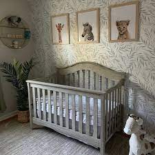 Fern Leaves Nursery Removable Wallpaper Minimal Design Baby Room Wallpaper Self Adhesive And Traditional Wallcovering Nursery Room Boy Baby Nursery Neutral Removable Wallpaper Nursery