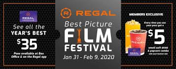 Find nearby theaters, movie times and purchase tickets through the app. 2020 Best Picture Film Festival Regal Theatres