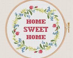 140w x 145h stitches size for 14 fabric count: Home Sweet Home Cross Stitch Pdf Pattern Lavender Helleborus Etsy In 2020 Modern Cross Stitch Patterns Sweet Cross Stitch Cross Stitch Patterns