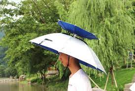 Double Sides Windproof Umbrella Fishing Umbrella Hat Wearing Sunshade Hat Folded Umbrella Silver Coating Umbrella Fishing Umbrella Umbrella Windproof Umbrella