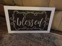 This Is Made With A Dollar Tree Place Mat And The Frame Is From 99c Store Diy Placemats Dollar Tree Diy Blessed Sign