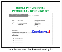 Surat Permohonan Pembukaan Rekening Surat Tanda Rekening Bank
