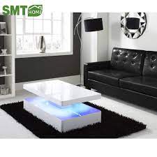 The urban port distressed mango wood coffee table in round shape, light brown. Smart Acrylic High Gloss Uv Modern Led Light Coffee Table Buy Modern Led Light Coffee Table New Model Creative Design Home Office Modern White Furniture Square Wood Mdf And Glass Led Light