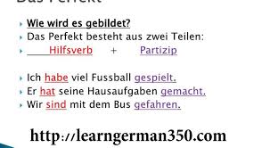الافعال الالمانية زمن الحاضر التام Das Perfekt تعلم اللغة الالمانية 5 Learn German 350