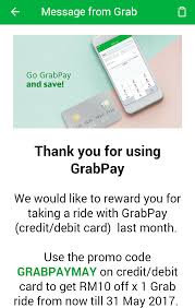 Valid for new users only. Grabpay Promo Code Rm10 Discount For Grab Ride Targeted Users Only Until 31 May 2017 Harga Runtuh Harga Runtuh Durian Runtuh